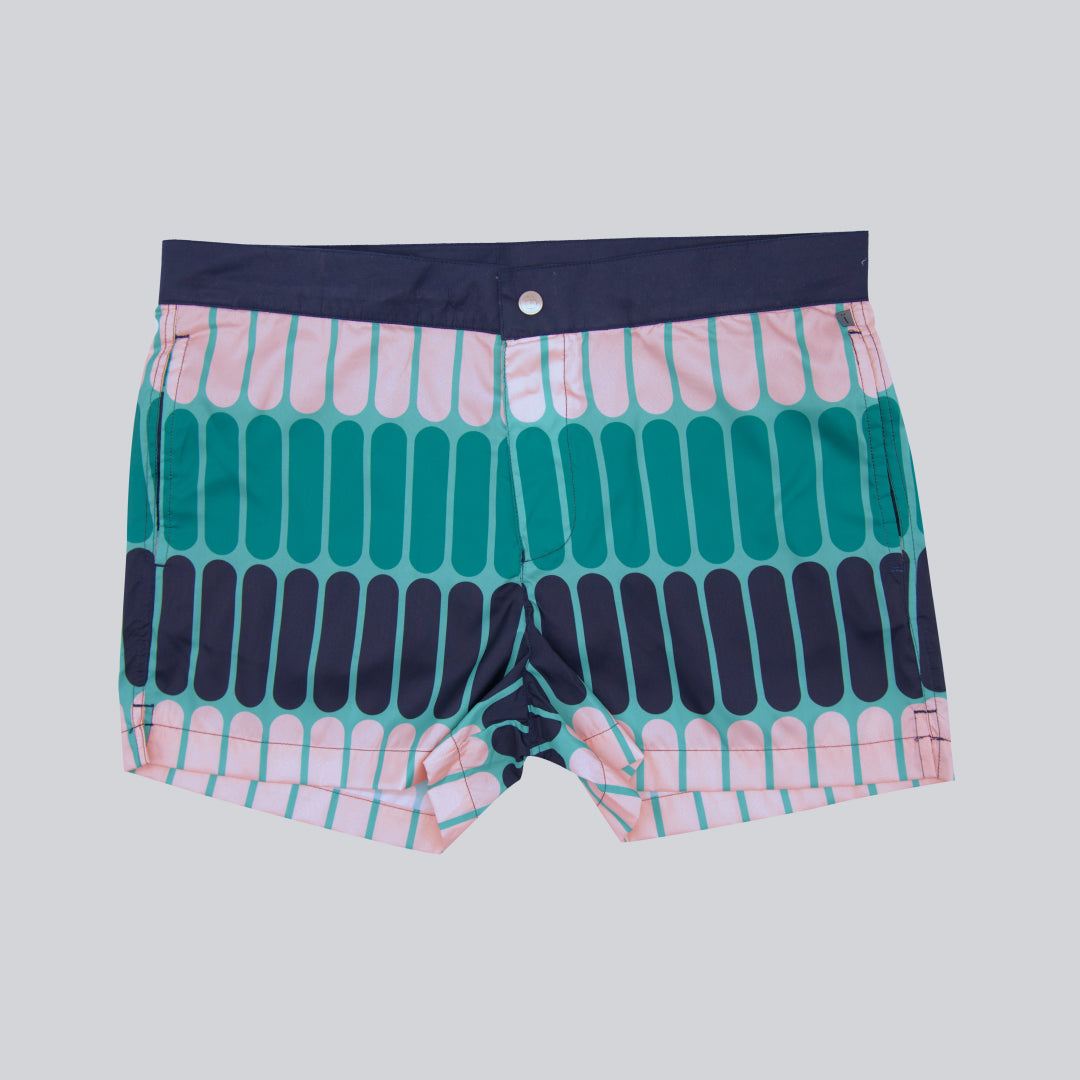 MÏAU Club Short Tongues Deep Med Green men's swim shorts