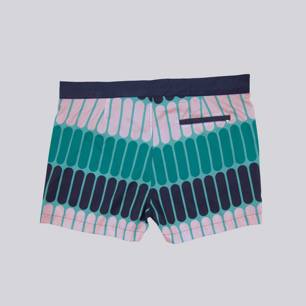 MÏAU Club Short Tongues Deep Med Green men's swim shorts