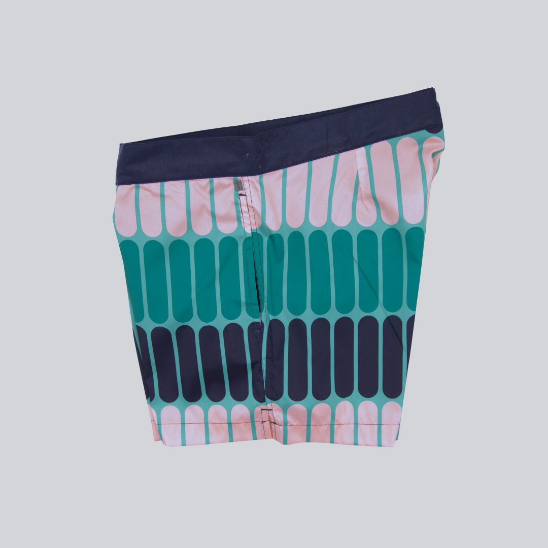 MÏAU Club Short Tongues Deep Med Green men's swim shorts