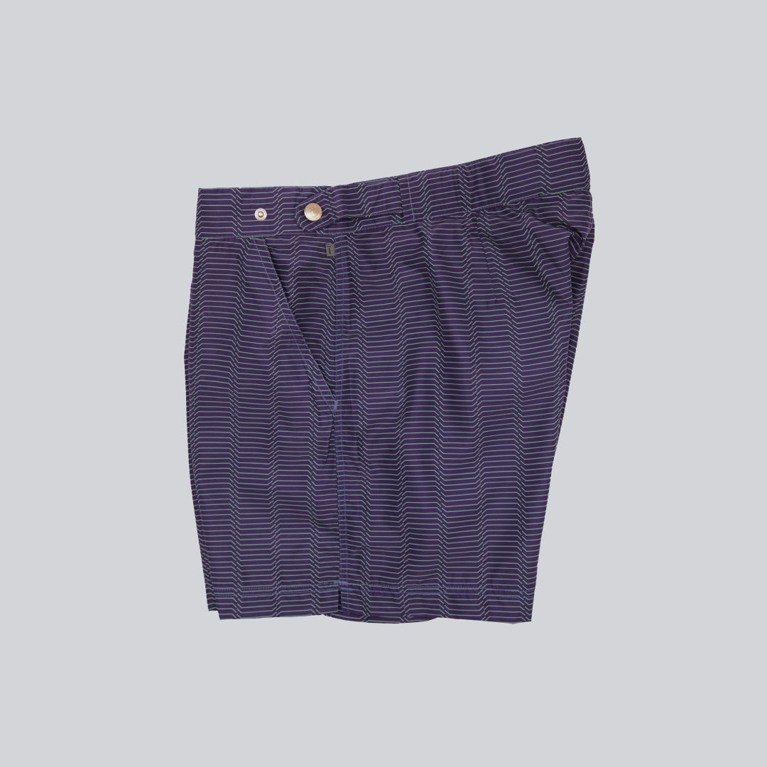 MÏAU Smart Short Lines Infinite Blue men's swim shorts