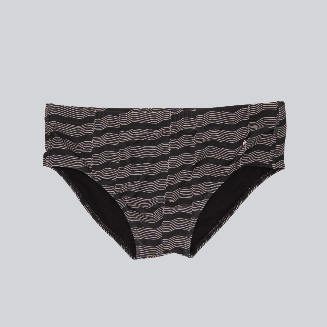 MÏAU Smart Brief Lines Club Black men's swim brief