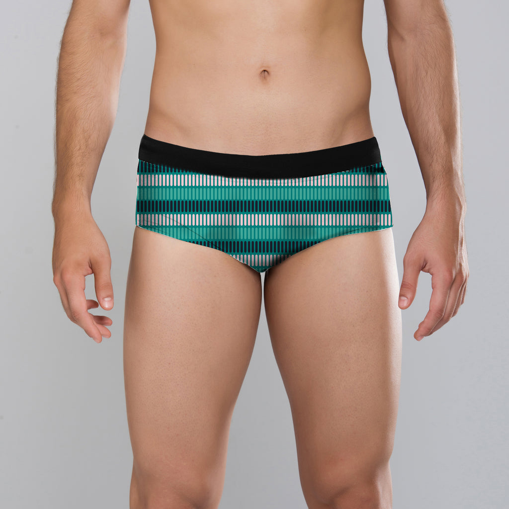 MÏAU Club Brief Tongue Deep Med Green men's swim brief