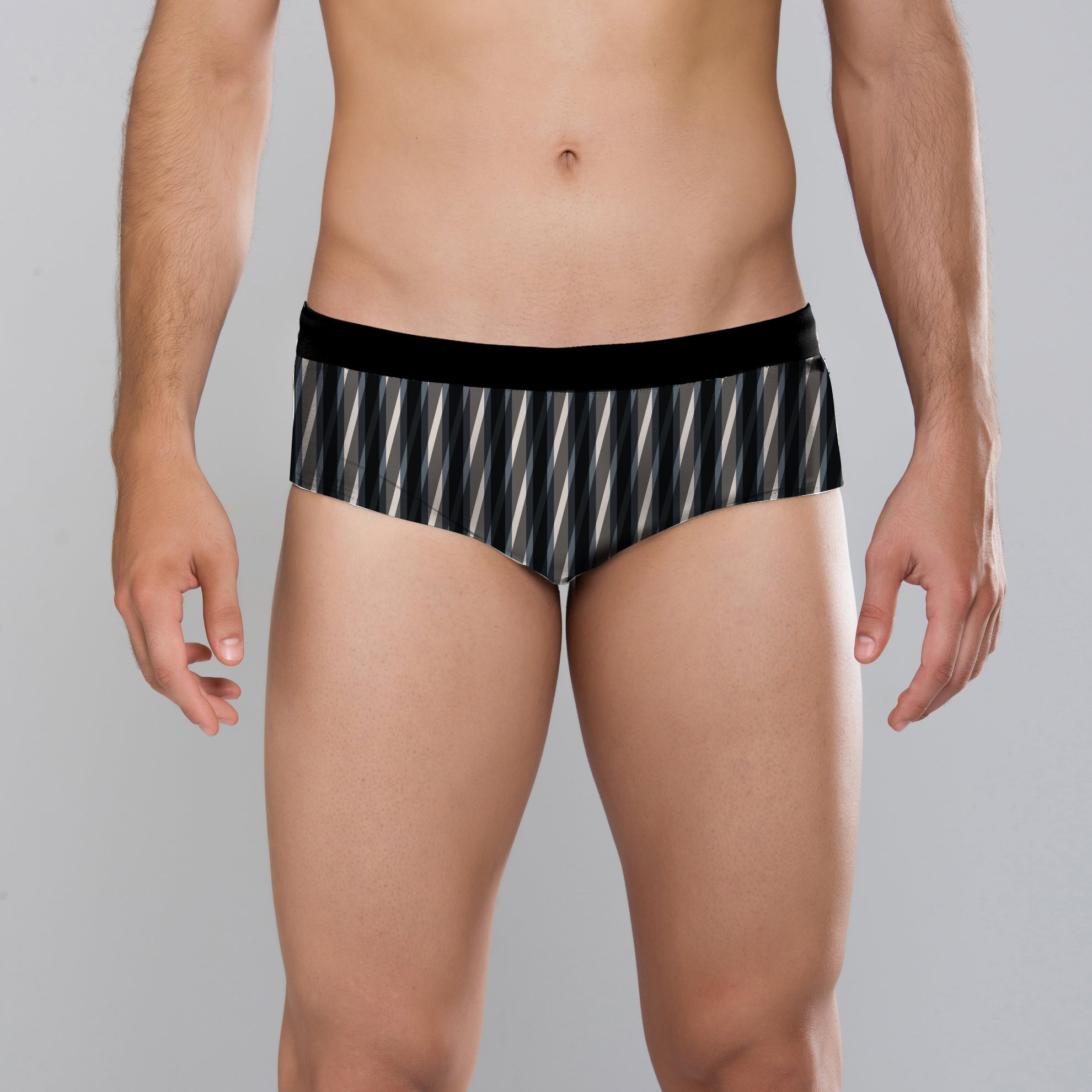 MÏAU Club Brief Line Grey men's swim brief