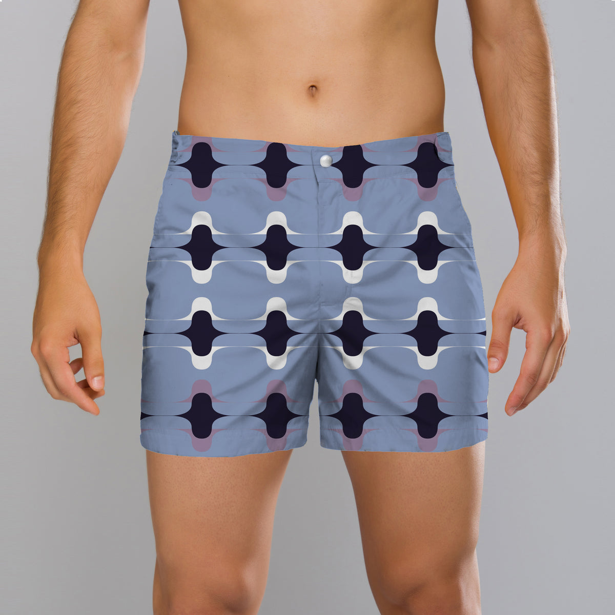 MÏAU Smart Short Lines Blue Coaster men's swim shorts