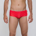 MÏAU Smart Brief Flags Smoothy Red men's swim brief