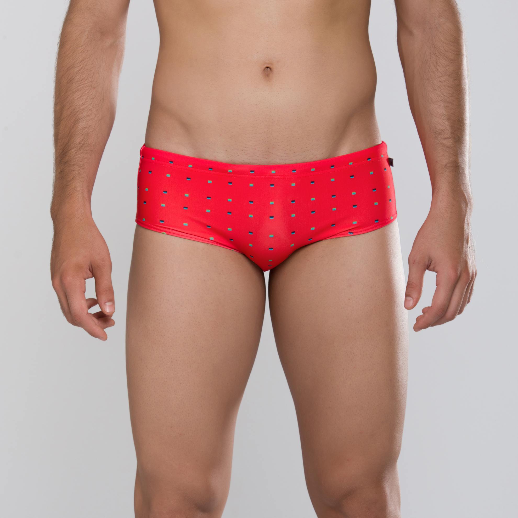 MÏAU Smart Brief Flags Smoothy Red men's swim brief
