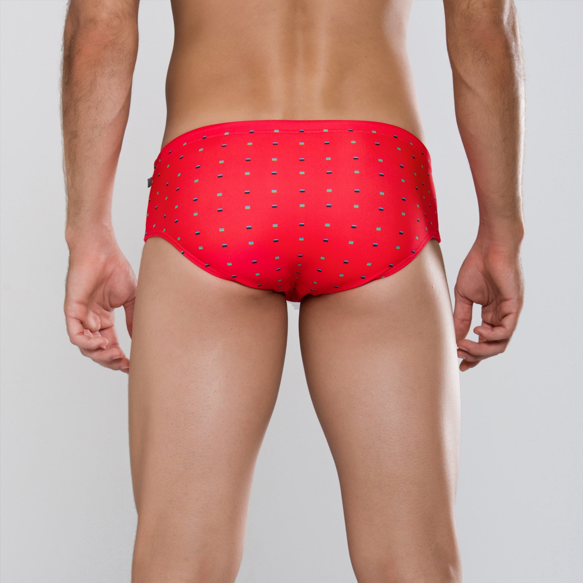 MÏAU Smart Brief Flags Smoothy Red men's swim brief