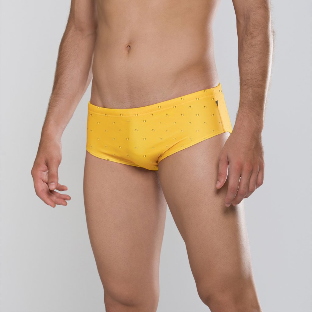 MÏAU Smart Brief Cats Brazilian Yellow men's swim brief
